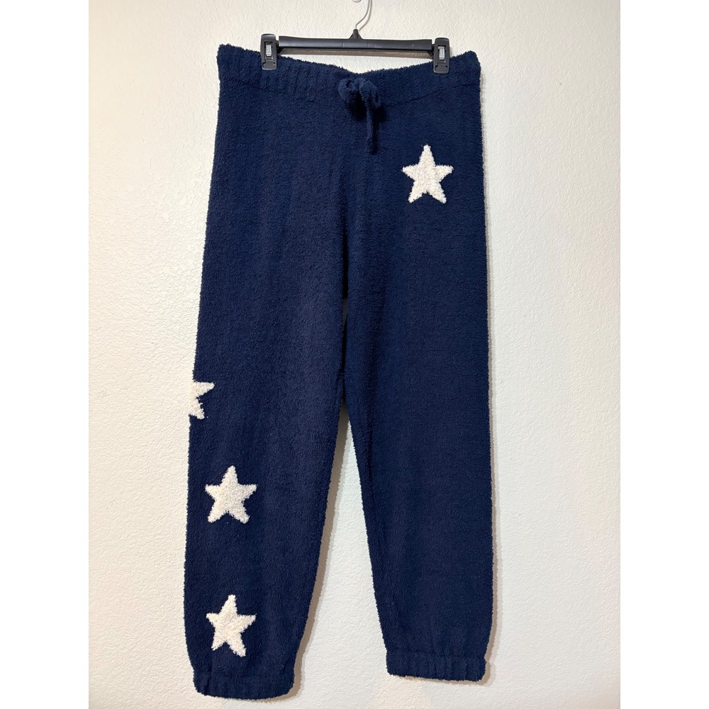 Splendid Navy Oat Stars Pajama Bottoms Joggers Blue Cream Large RPF1230